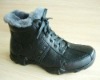 <New>men leather boots genuine fur