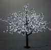 decorative lighted trees and flowers