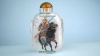 Wholesale lead crystal of inside painted snuff bottle with zhangfei picture bottle edge carved as personalized ornaments hot sale