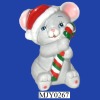 Wholesale ceramic figurine ornament mouse with candy cane