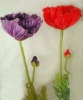 Wholesale hand made PU artificial flower poppy