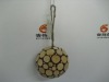 Wholesale LXS0185 10cm wood chips ball ornament,nat
