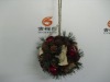 Wholesale LXS0187 13cm pinecone/apple/pineneedle/birch bark ball ornament,red/green/nat