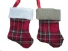 Wholesale 810441 7in plaid stocking Christmas mini stocking