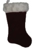 Wholesale 19 velvet stocking w plush cuff Christmas plush stocking