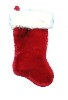 Wholesale 20in 1575 red plush stocking w hp shimmer cuff Christmas plush stocking