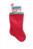 Wholesale 19in red plush non woven cuff and heat paper Christmas plush stocking
