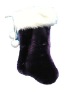 Wholesale 20in 1575 purple plush stocking w hp cuff pom Christmas plush stocking