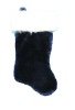 Wholesale 20in 1575 blue plush stocking w shimmer hp cuff Christmas plush stocking