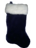 Wholesale 20in blue 2090 supersoft plush stocking w white cuff Christmas plush stocking