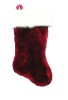 Wholesale 20 in 1575 red plush stocking w hp shimmer cuff Christmas plush stocking