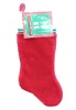 Wholesale 19in 1054 red plush stocking w non woven cuff and 1 gillter pen Christmas plush stocking