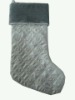 Wholesale 19 inches satin stocking with silver rope bingding and satin cuff