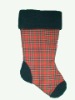 Wholesale 19" Xmas red and green plaid stocking