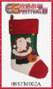 Wholesale XMAS STOCKING W/EMBROIDER SANTA 08STM002A