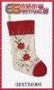 Wholesale XMAS STOCKING W/EMBROIDER SANTA 08STM008