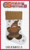 Wholesale XMAS STOCKING W/EMBROIDER SANTA 08STM003A