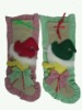 Wholesale 19inches flax stocking with cotton print