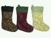 Wholesale 18.5 inches flocking satin fabric stocking