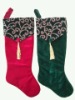 Wholesale Xmas vlevet stocking with button