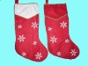 Wholesale 19" felt xmas stocking with printed snowflake