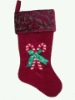 19inches velvet stocking with jacquard cuff