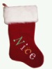 19inches velvet printed words stocking and HP plush cuff