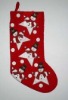 Xmas vlevet appliqued and embroidery stocking