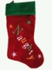 20inches velvet stoking with embossed words pattern