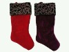 19inches velvet stoking with jacquard cuff