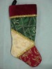 20inches jigsawing stocking with velvet cuff gold laciness