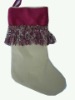 19 inches velvet stocking with rope bingding