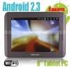 Wholesale 8" capacitive screen Android 2.3 tablet pc Cortex A8 1.2GHZ CPU 8GB/16GB HDD Dual camera 2MP 3D GAME netbook