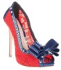 Free shipping red flat sole high heel wedding shoes GL021