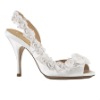Wholesale Fashion elegant high heel white bridal wedding shoe with flowers