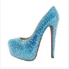 Wholesale 2011 trendy blue rhinestone bridal wedding shoes