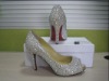 Wholesale Crystal wedding shoes , fashion bridal party high heel shoes