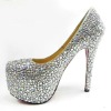 Wholesale Stunning colorful crystal diamond wedding fashion brand name shoes CLF045 free shipping