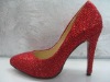 Wholesale crystal high heel wedding shoes/red diamond shoes