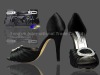 Wholesale Fashion party high heel shoes ,wedding matching night bags (crystal shoes and pu bags)
