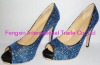 Wholesale Blue crystal high heel shoes , fashion ladies party shoes