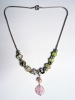 Wholesale fashion high quality colored glass beaded necklace