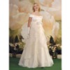 Empire Off-the-shoulder Floor-length Satin Organza Maternity Wedding Dress BB1002