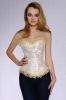 yellow hot sexy overbust pattern corset lingerie