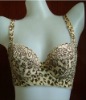 Silk Leopard Lines Adjustment Style Five Buckle Bra