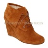 2011 Sexy Ankle Wedge Leather Booties for Women