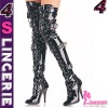 Wholesale Sexy Women's High Heel!Black Knee High Boots Heels Black Lace Up