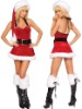 Wholesale Santa Christmas Fur Mini Dress/Sexy Christmas Costume
