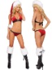 Christmas Red Velvet Buckle Bikini Set/Christmas Lingerie