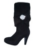Wholesale sexy tight high ladies black boots with crystals buckle